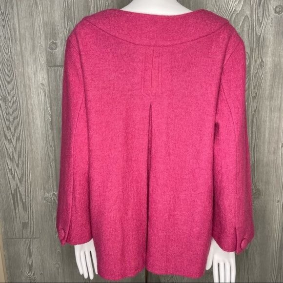 Vintage wool Herve benard mrs maisel style pea coat cardigan sweater cropped xl - Picture 6 of 7